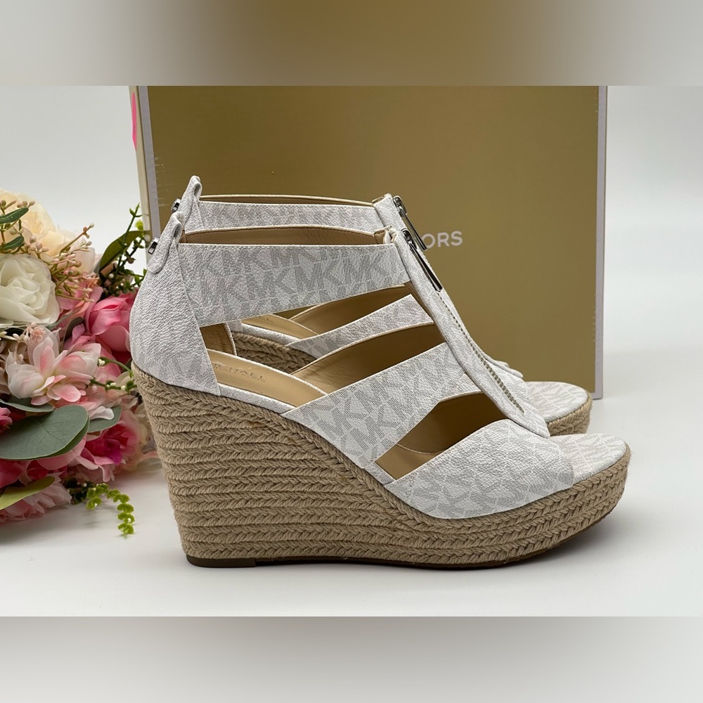 Michael Kors Women's Caged Espadrille Wedges Platform Sandals Shoes - Picture 3 of 16